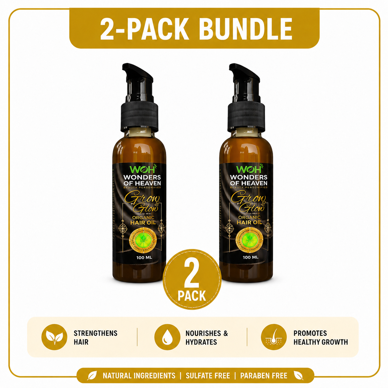 Grow&Glow 100% Organic Hair Oil