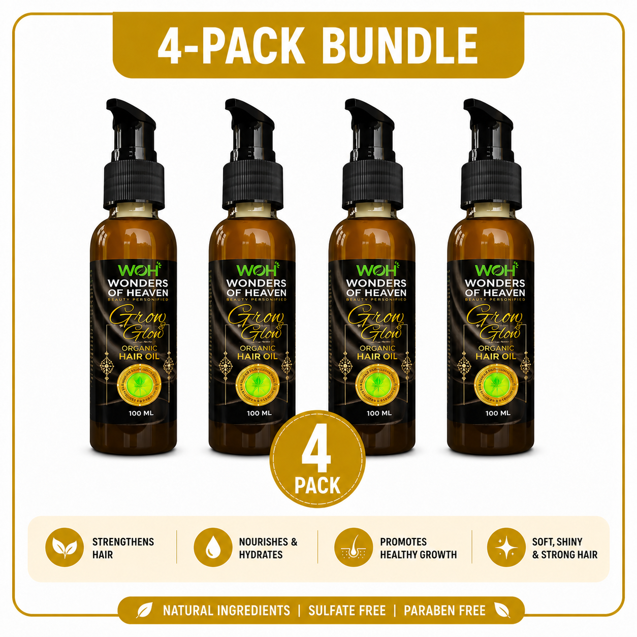 Grow&Glow 100% Organic Hair Oil
